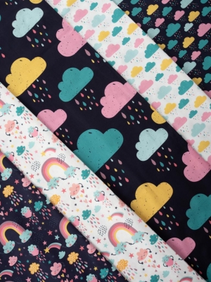 Canvas  | VALENTIN Wolken | Bunt Dunkelblau